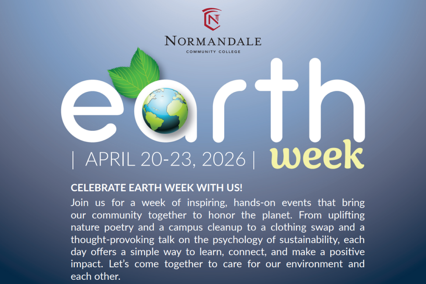 Banner for Earth Week events